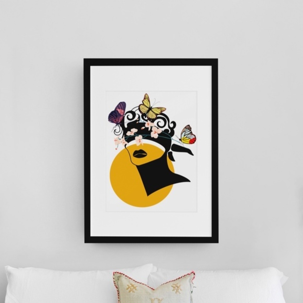 Modern Wall Art Print Butterfly Girl Unframed - Picture 10 of 12